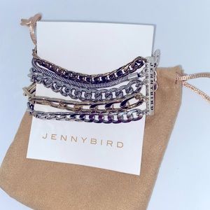 Jenny Bird gold and silver tone multi strand bracelet with lobster claw clasp